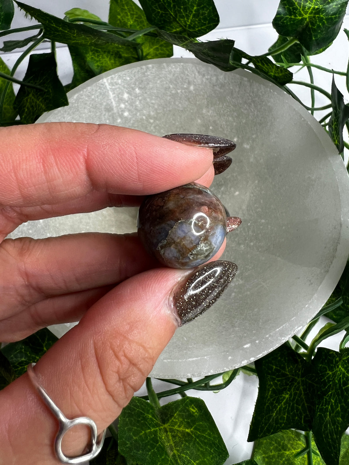 Blue Quartz Rhyolite (Que Sera) mini sphere