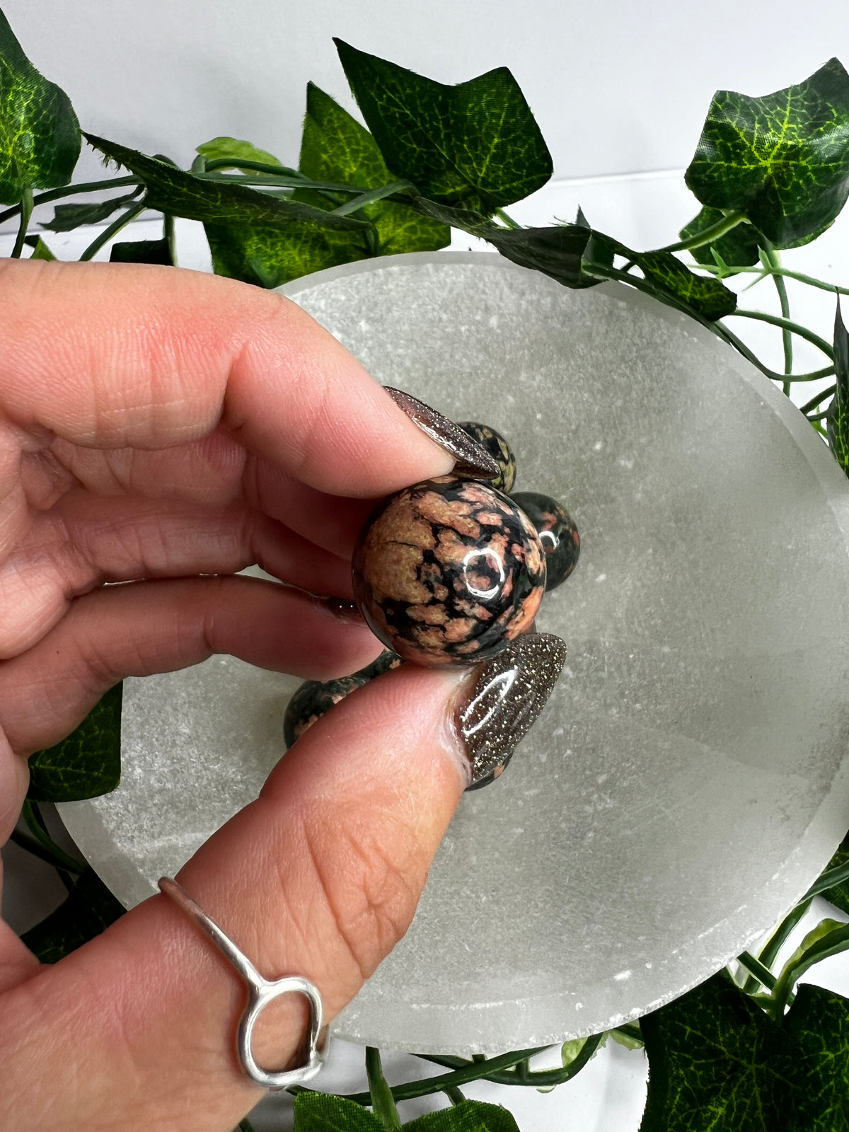 Flower Rhyolite Mini Sphere | Crystal for Growth & Balance