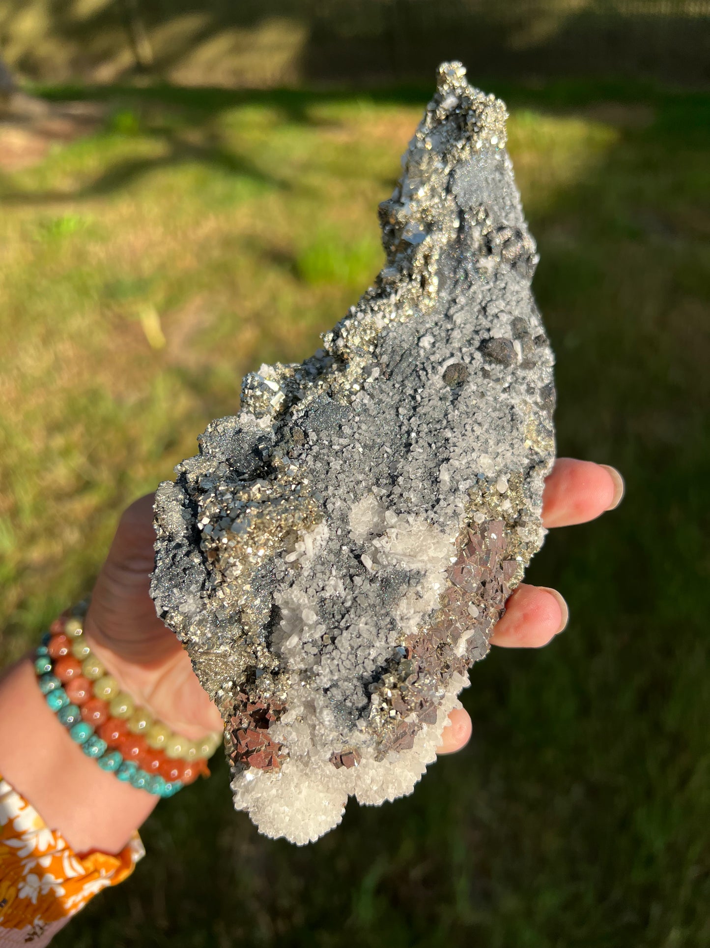 Pyrite, Calcite, Hematite Galena Specimen