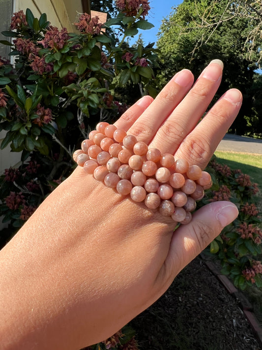 Peach Moonstone Bracelet