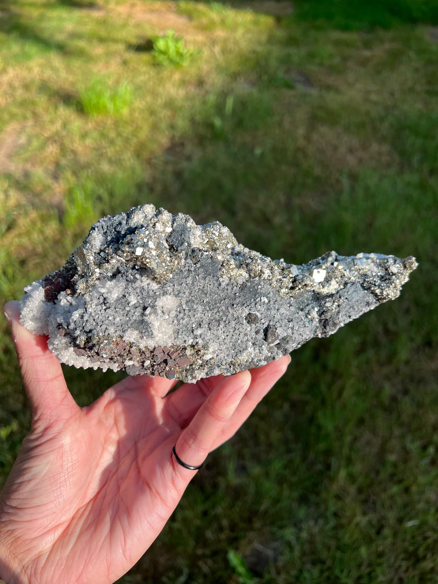 Pyrite, Calcite, Hematite Galena Specimen
