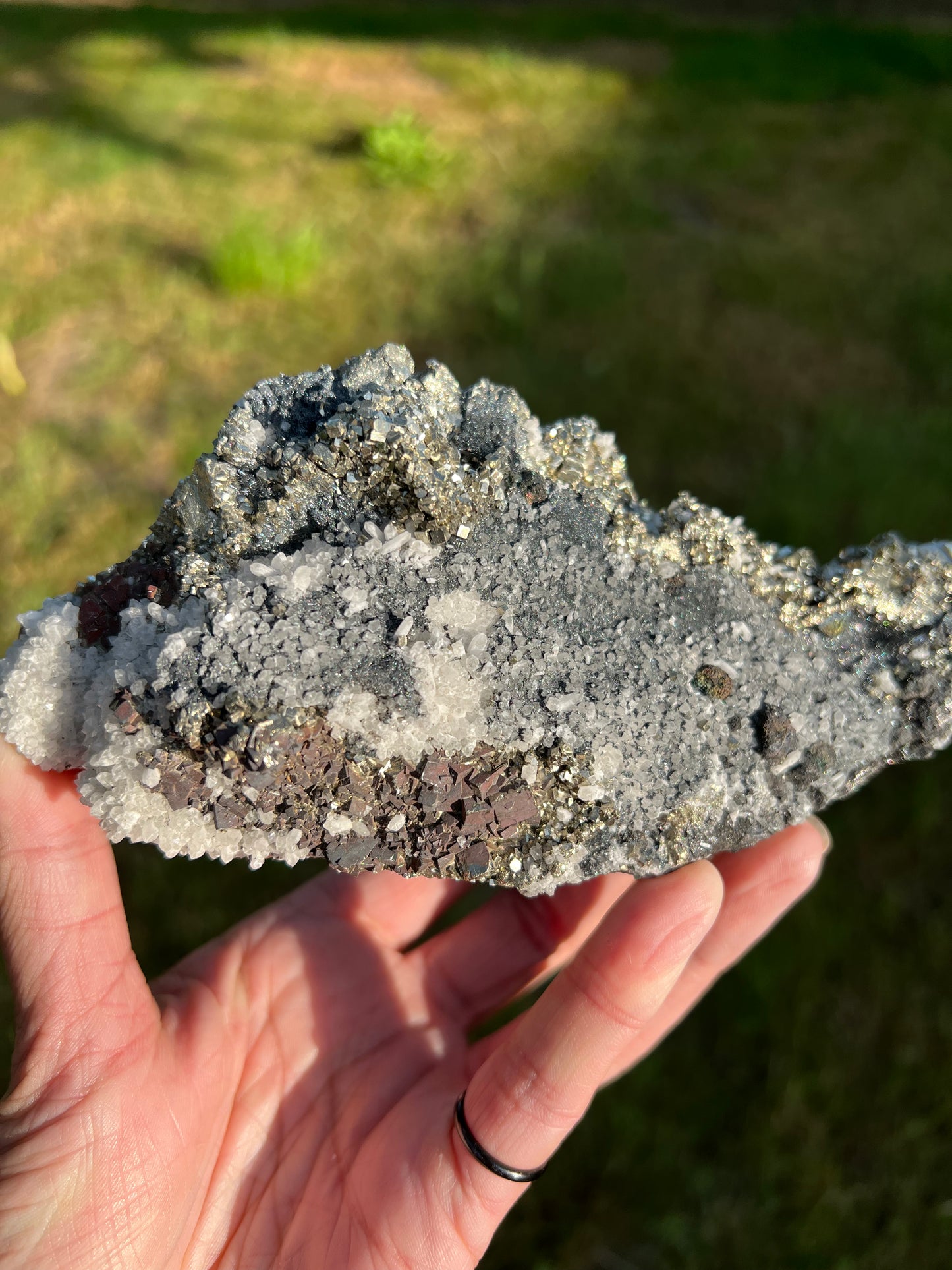 Pyrite, Calcite, Hematite Galena Specimen
