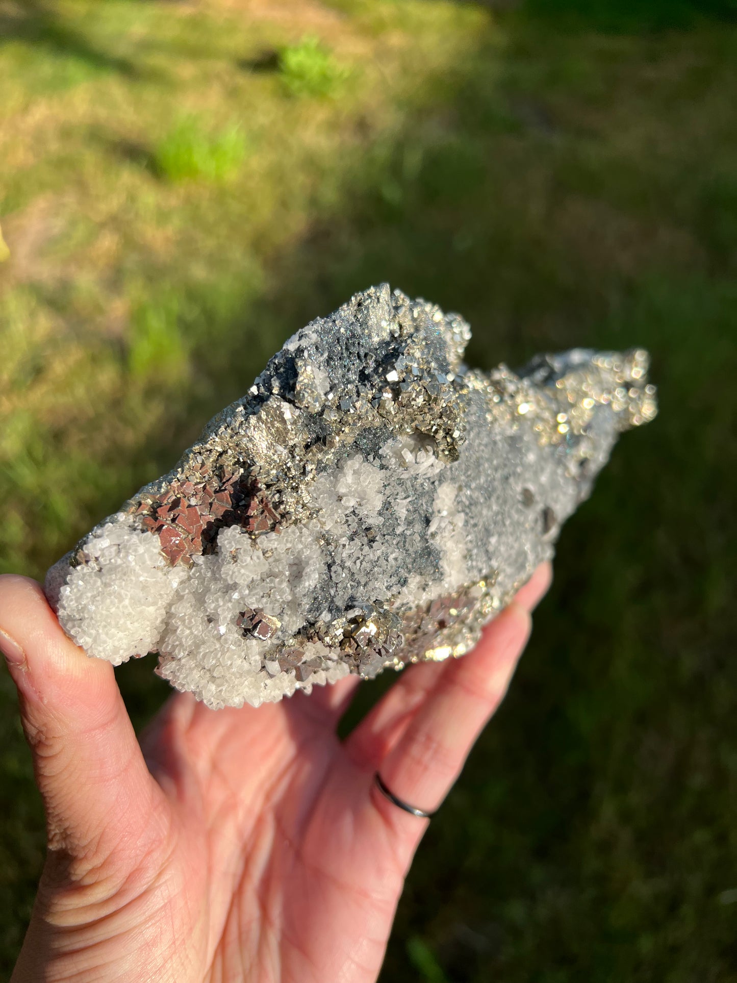 Pyrite, Calcite, Hematite Galena Specimen