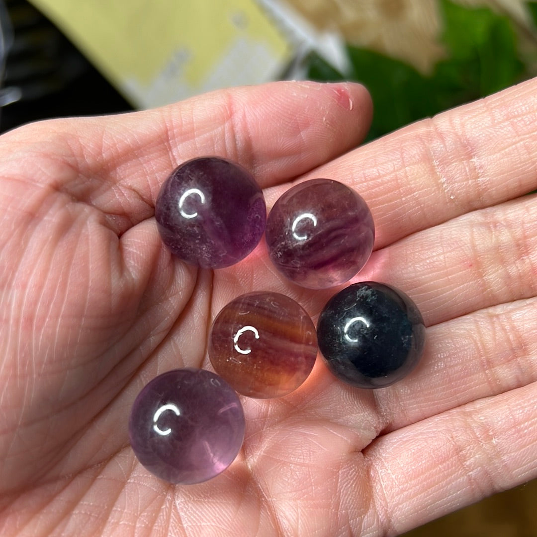 HQ Rainbow fluorite mini sphere