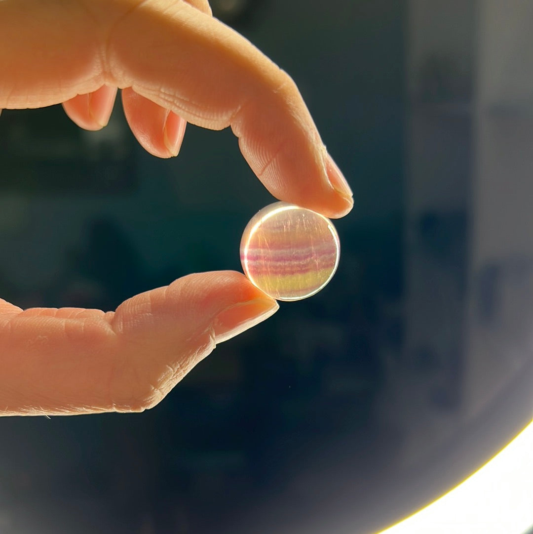 HQ Rainbow fluorite mini sphere