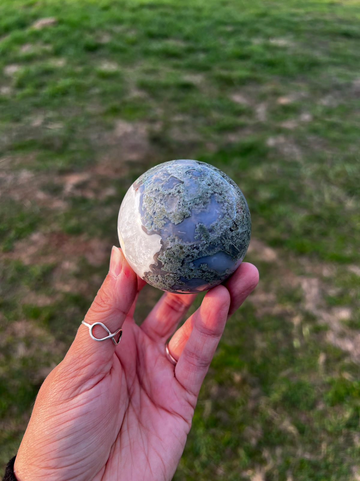 Quartzy Moss Agate Sphere | Natural Green Crystal Sphere
