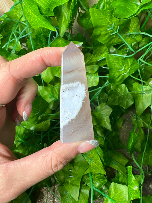 Brazilian Sugar Druzy Agate Obelisk (12A)