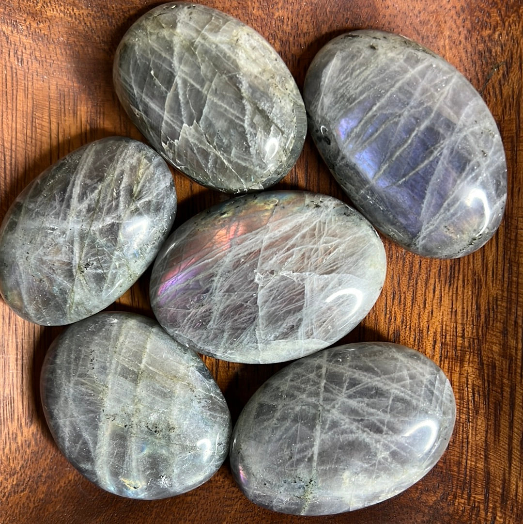 Purple Flash Labradorite Palm stone