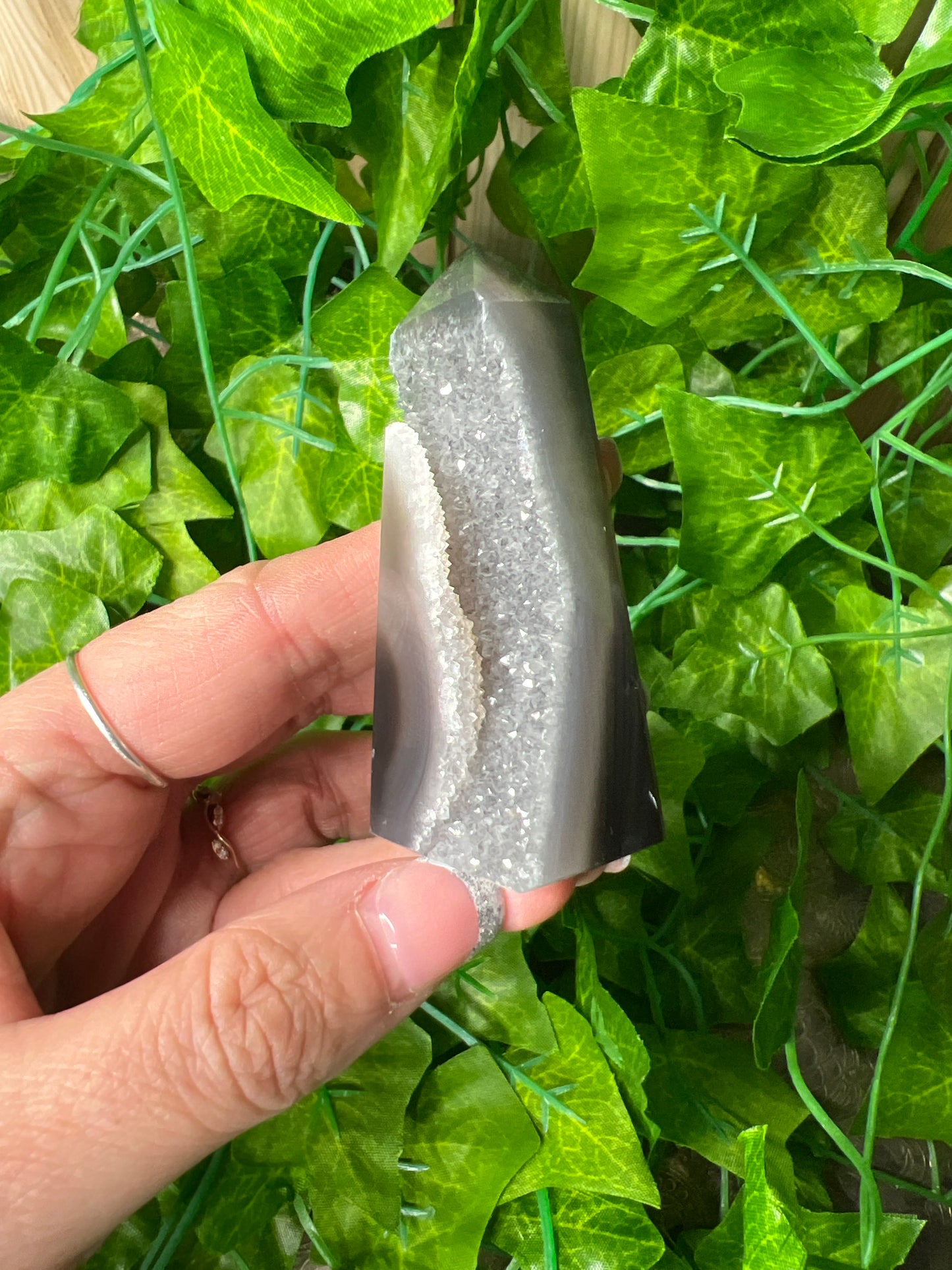 Brazilian Druzy Agate Obelisk (14A)