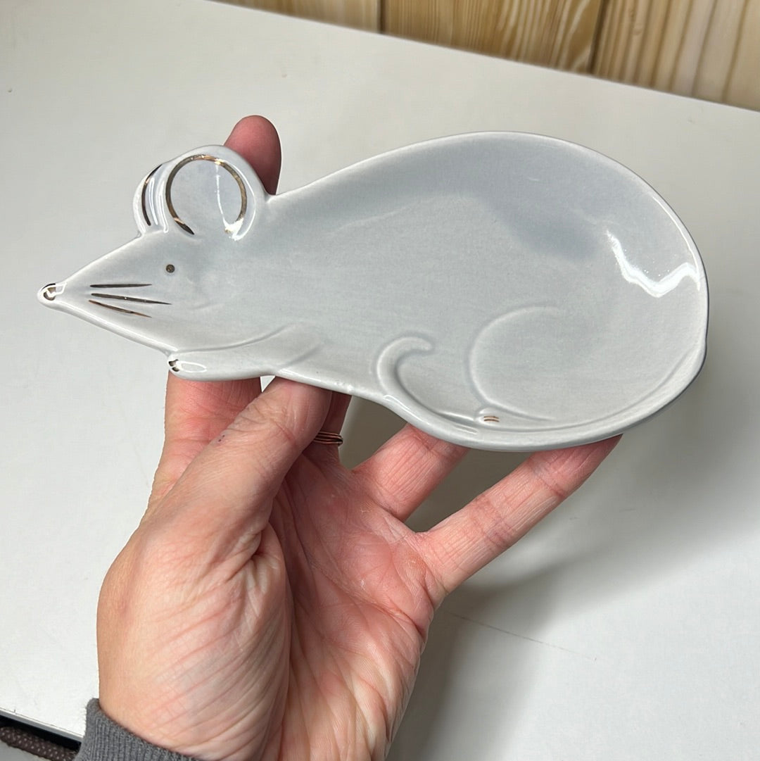 Porcelain mouse trinket ring tray