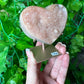Pink Amethyst Heart on Stand (56a)