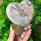 Pink Amethyst Heart on Stand (51A)
