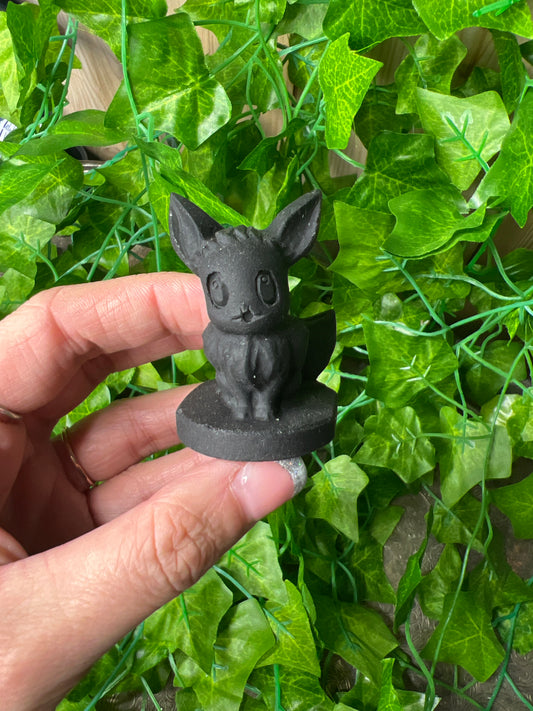 Eeve Pokémon Obsidian carving Unpolished.