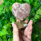 Pink Amethyst Heart on Stand (26a)