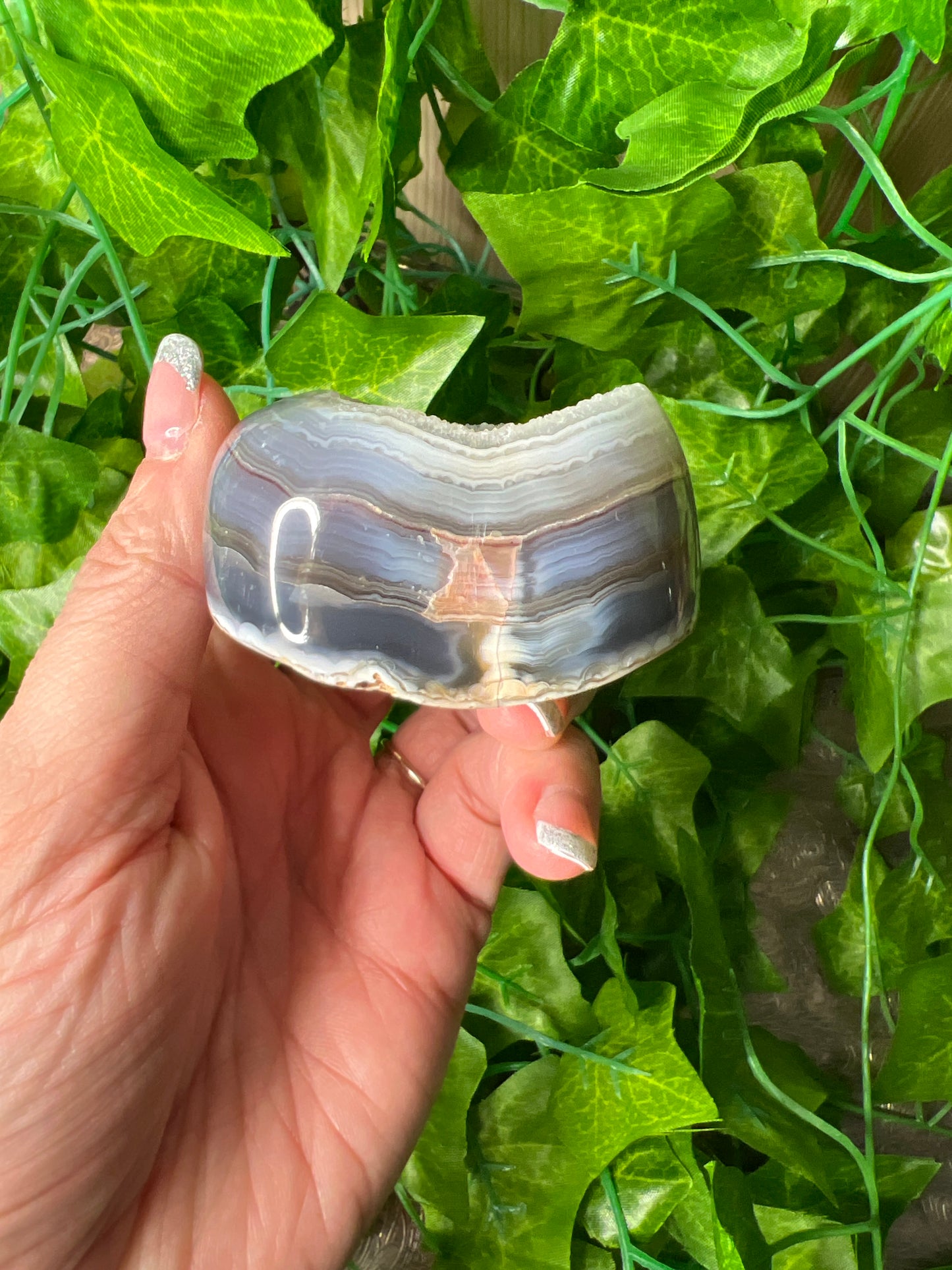 Brazilian Druzy banded Agate Freeform. (17A)