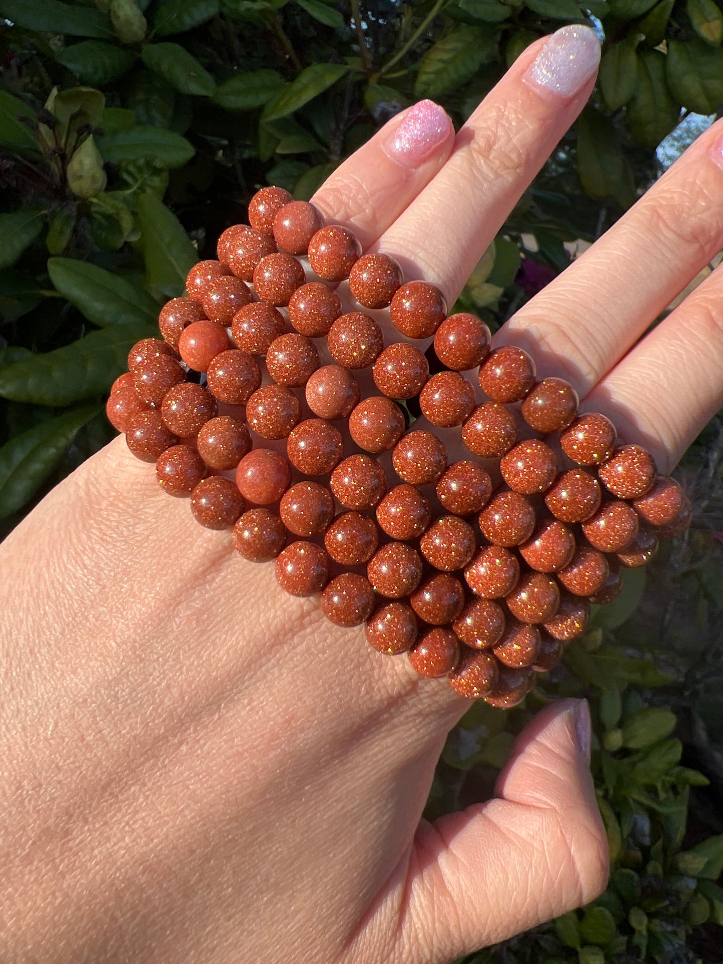 Goldstone bracelet (manmade)