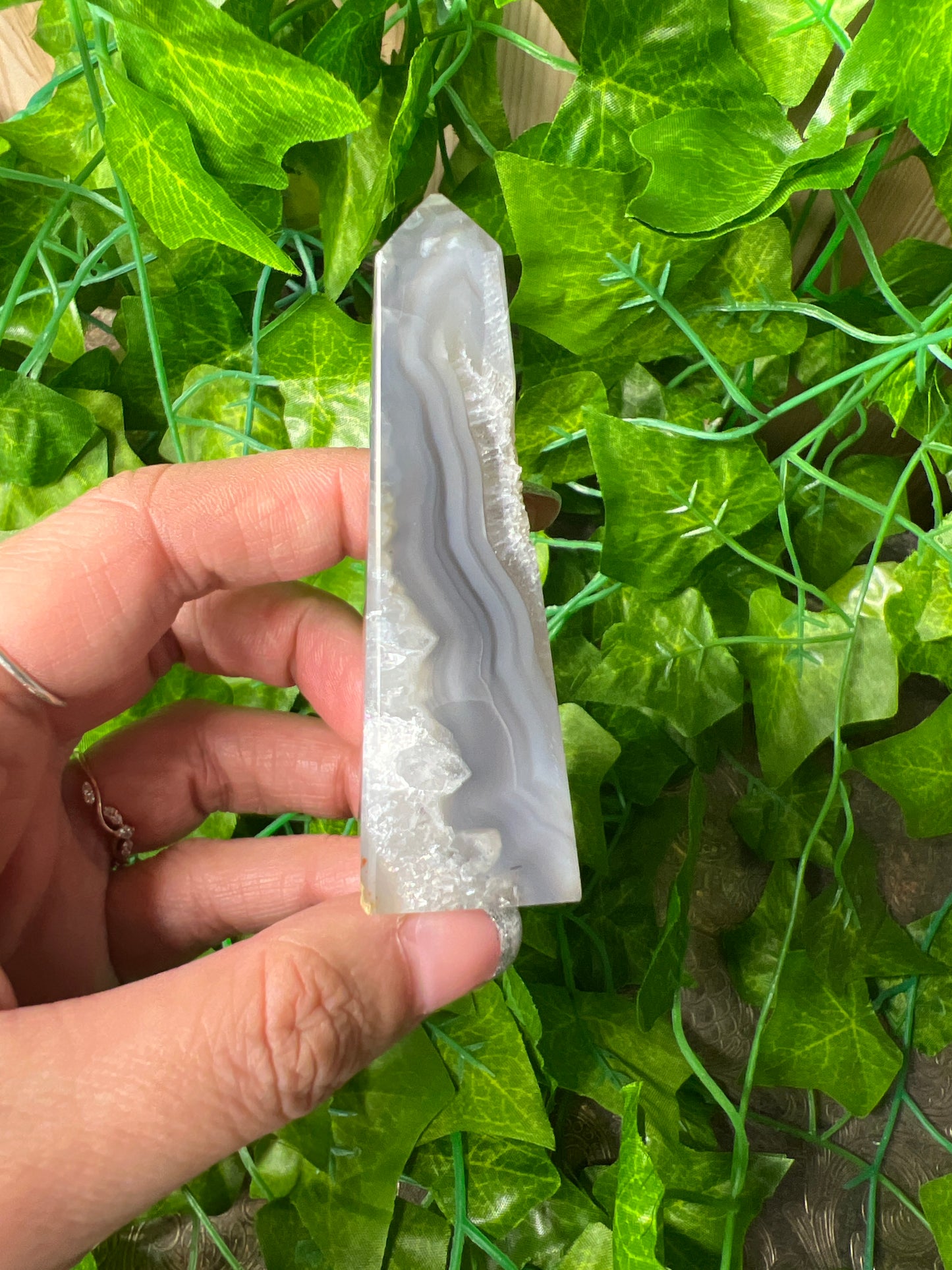 Brazilian Druzy Agate Obelisk (17B)