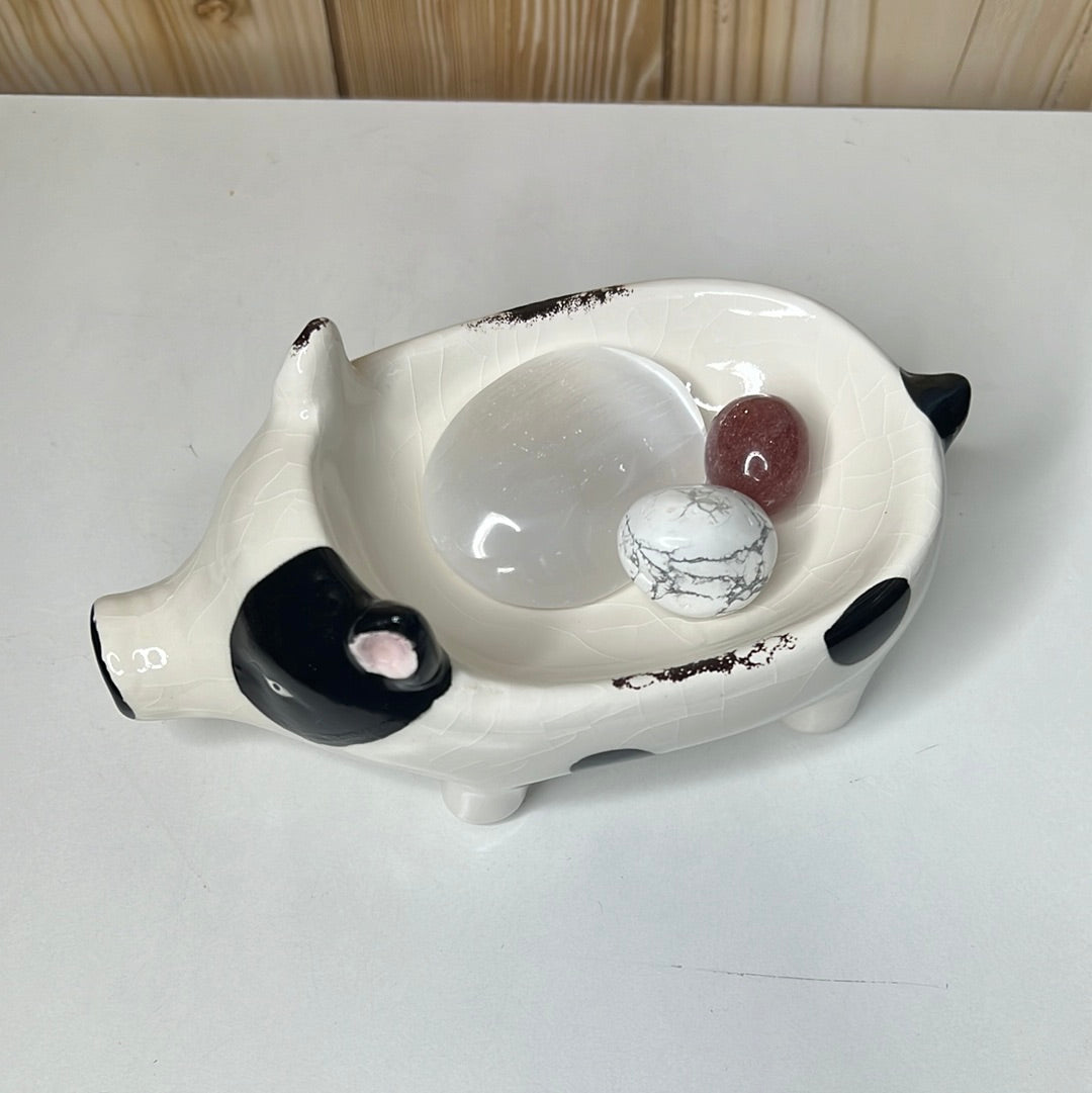 Pig porcelain dish