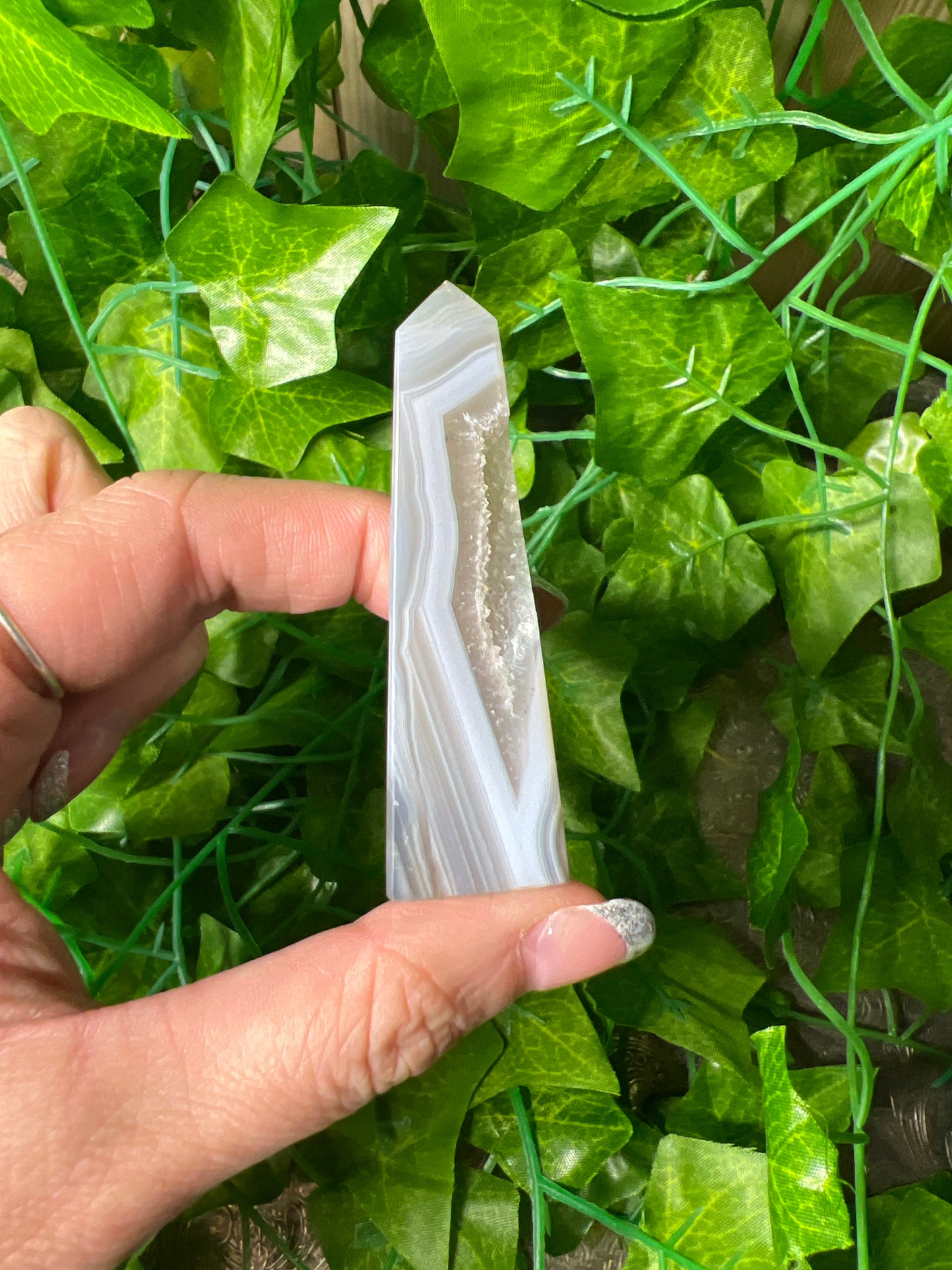 Brazilian Druzy Agate Obelisk (11A)