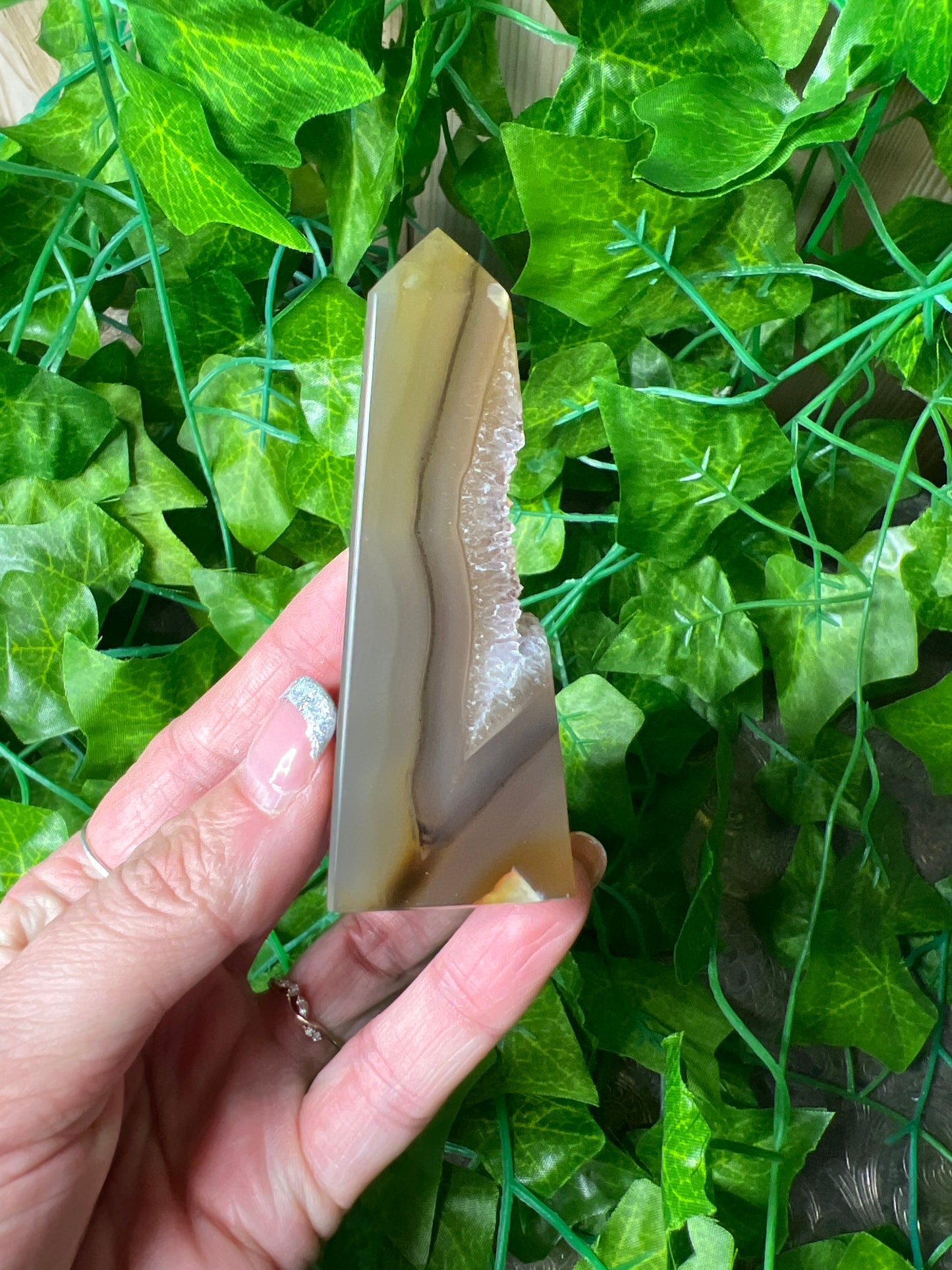 Brazilian Druzy Agate Obelisk (21B)