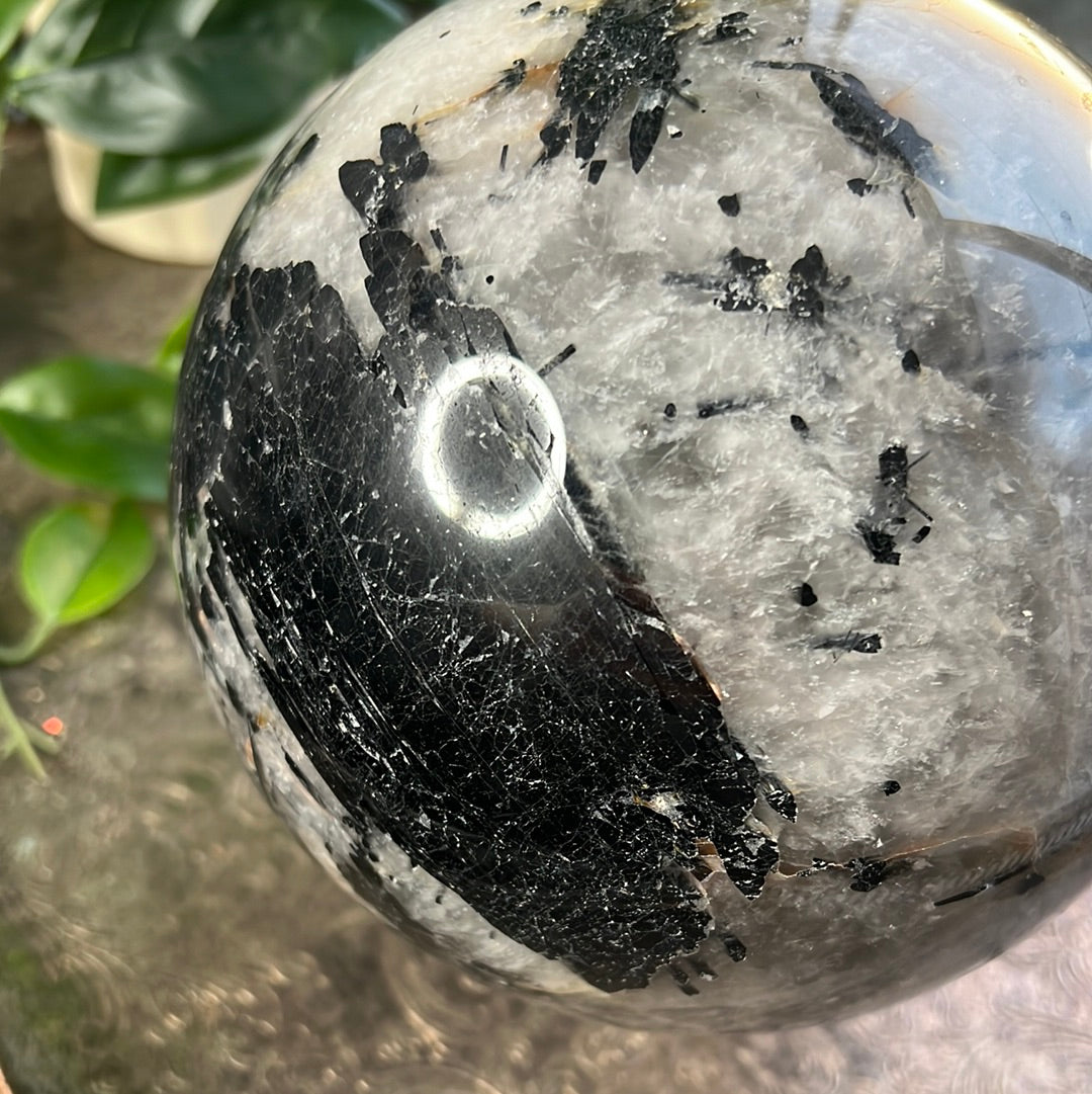 Tourmaline in Quartz  Sphere