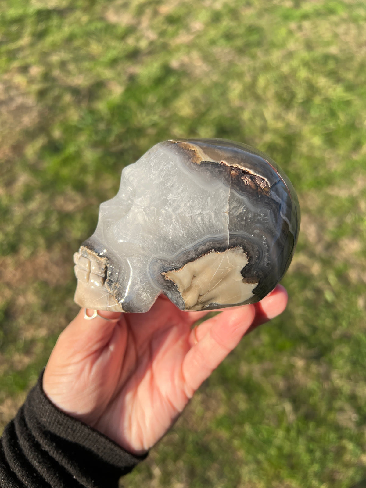 Volcano Agate Skull | UV Reactive Crystal Skull