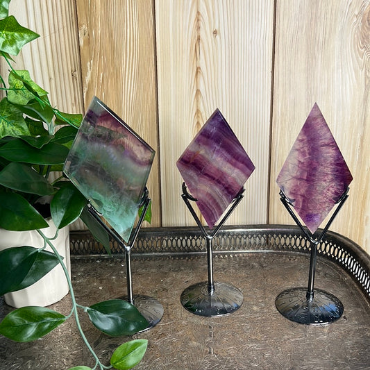 Fluorite triangles on Stands (you choose)