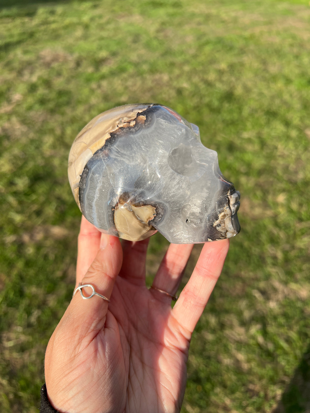 Volcano Agate Skull | UV Reactive Crystal Skull