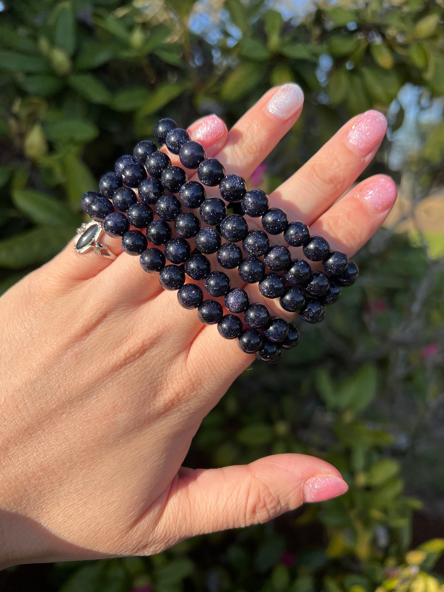Blue goldstone bracelet (Manmade)