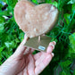 Pink Amethyst Heart on Stand (56a)