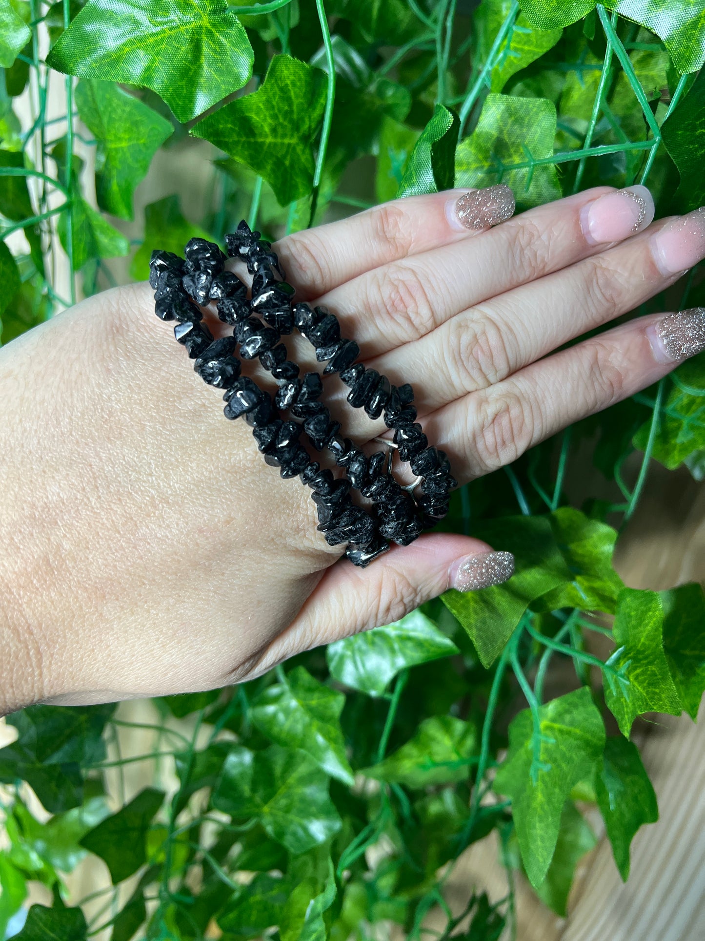 Black Tourmaline Chip Bracelet