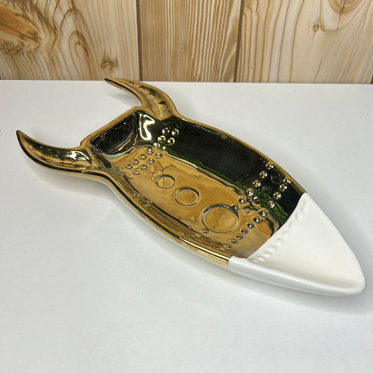 Porcelain Rocket ship trinket dish (XD105)