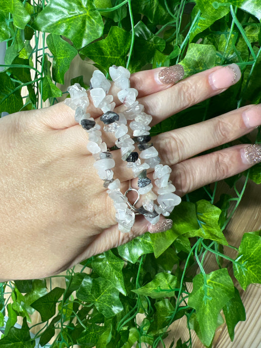 Tourmaline in quartz Chip bracelet