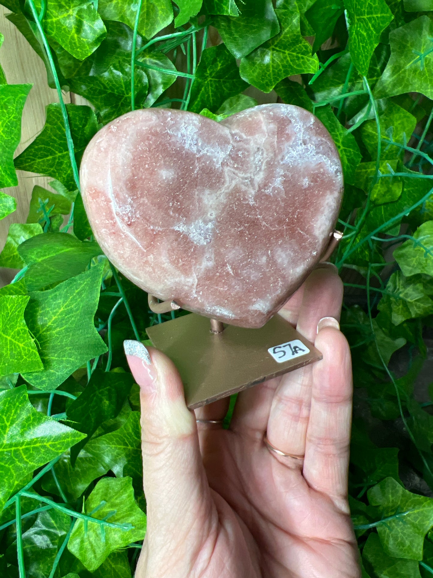 Pink Amethyst Heart (57a)