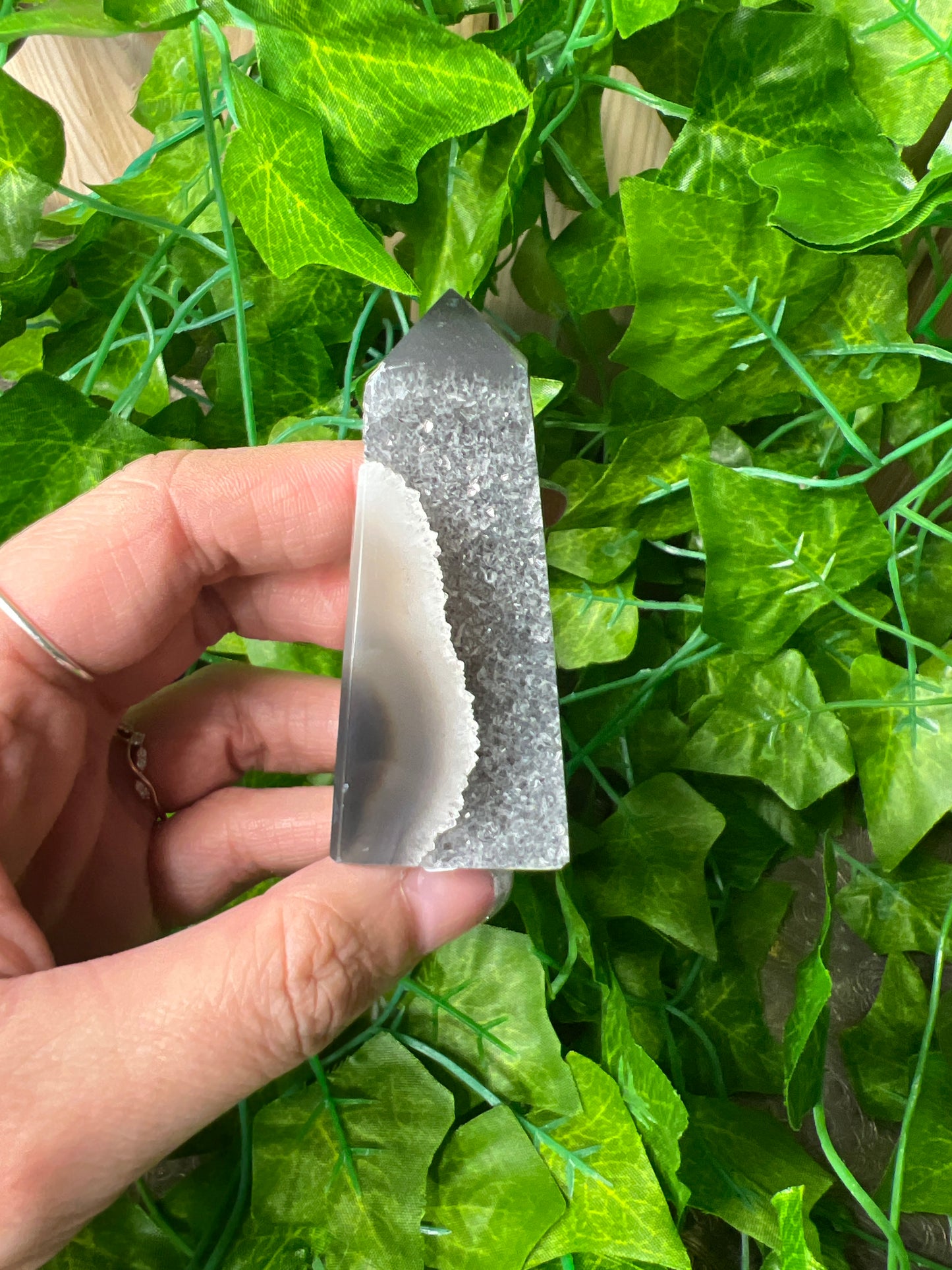 Brazilian Druzy Agate Obelisk (14A)