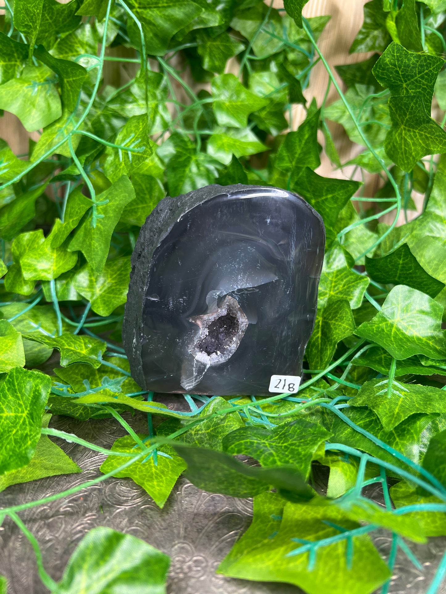 Brazilian Mini Amethyst Cathedral with Agate (21B) - N