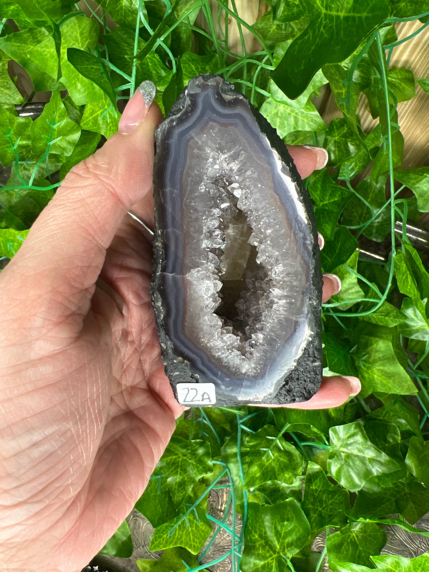 Brazilian Mini Amethyst Cathedral with agate banding (22A) - N