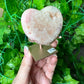 Pink Amethyst Heart on Stand (24A)
