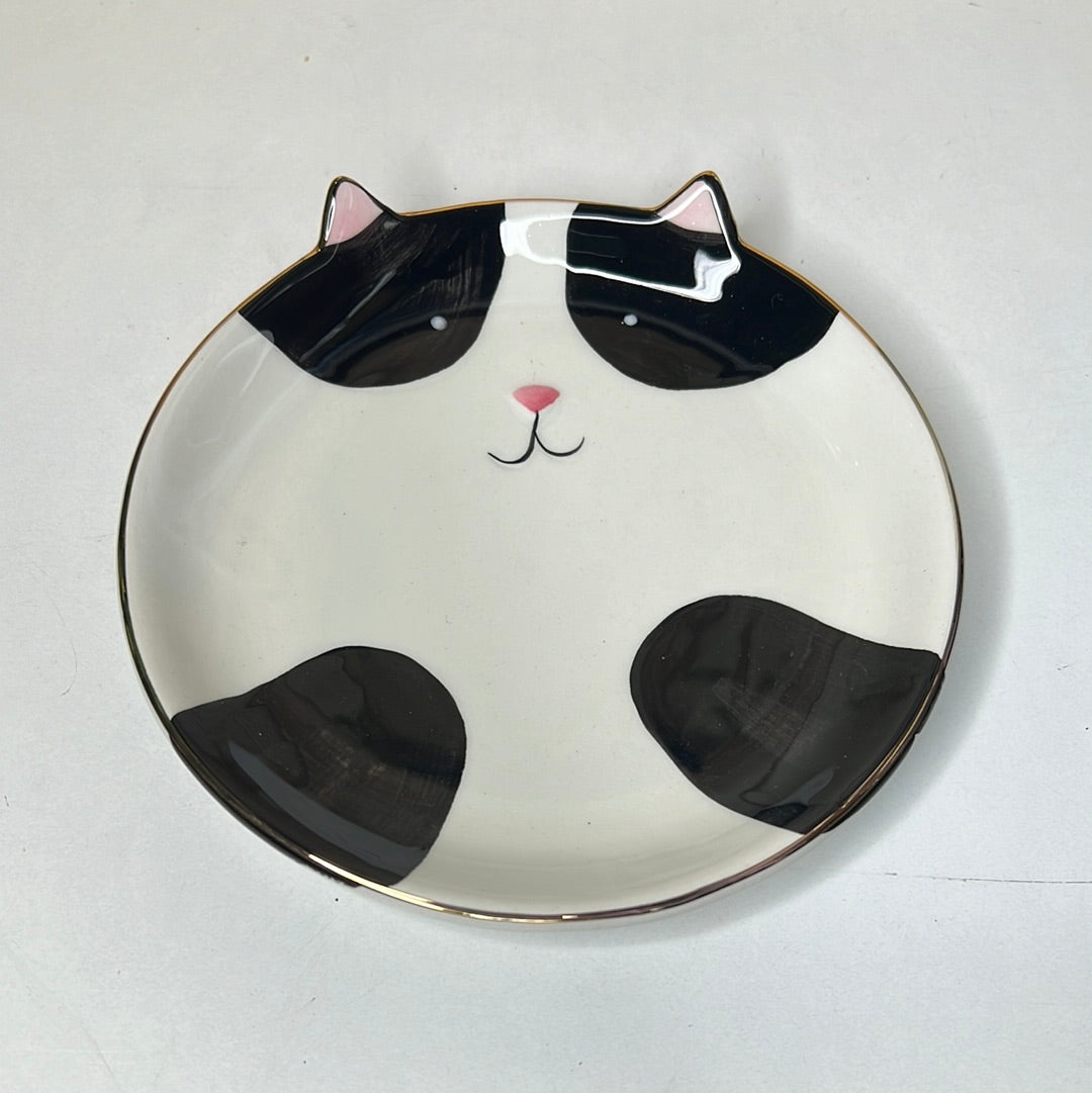 Black / White Cat Trinket Dish (DDC186)