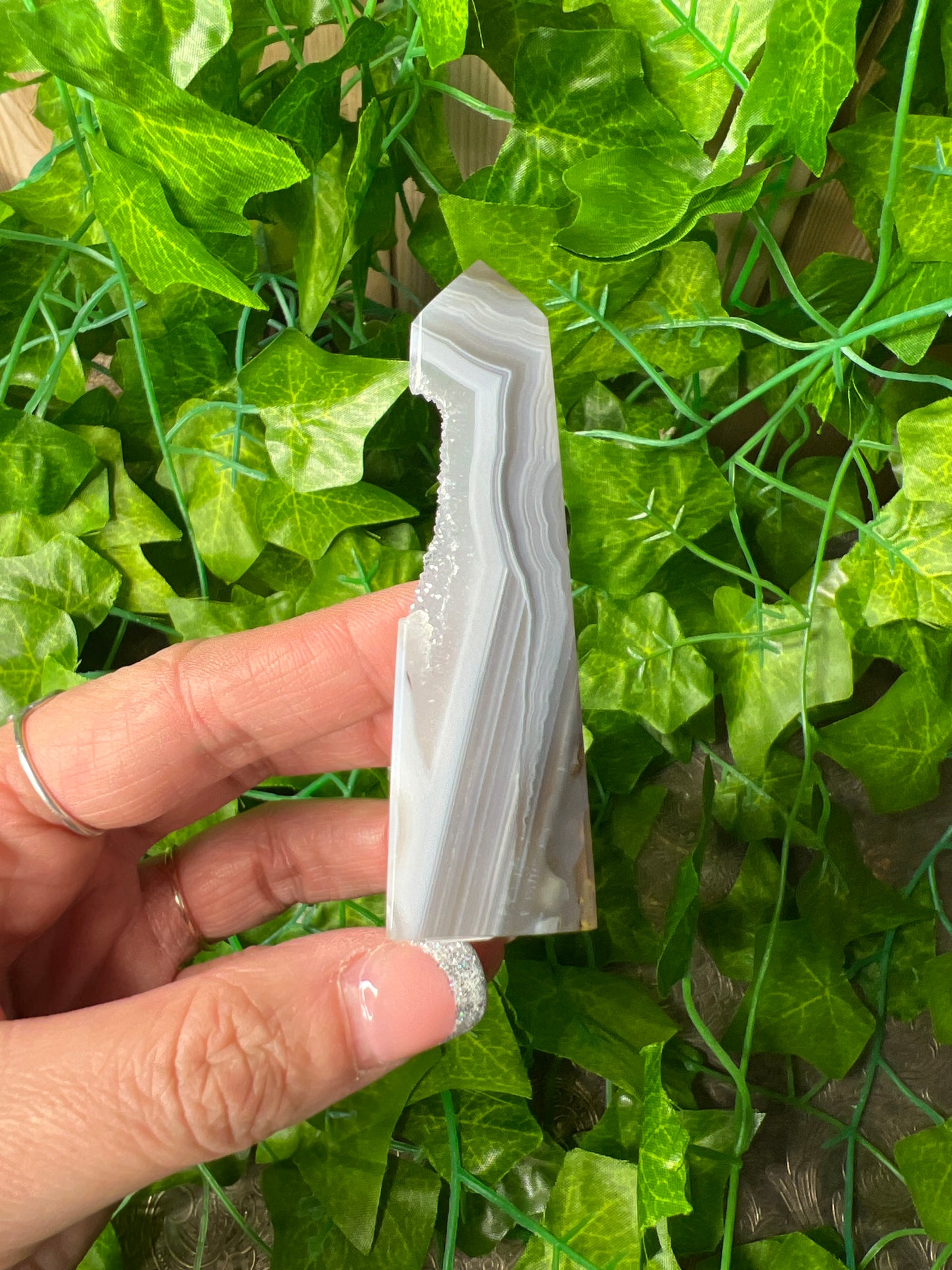 Brazilian Druzy Agate Obelisk (12C)