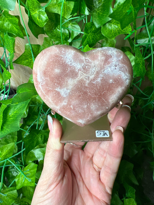 Pink Amethyst Heart (57a)