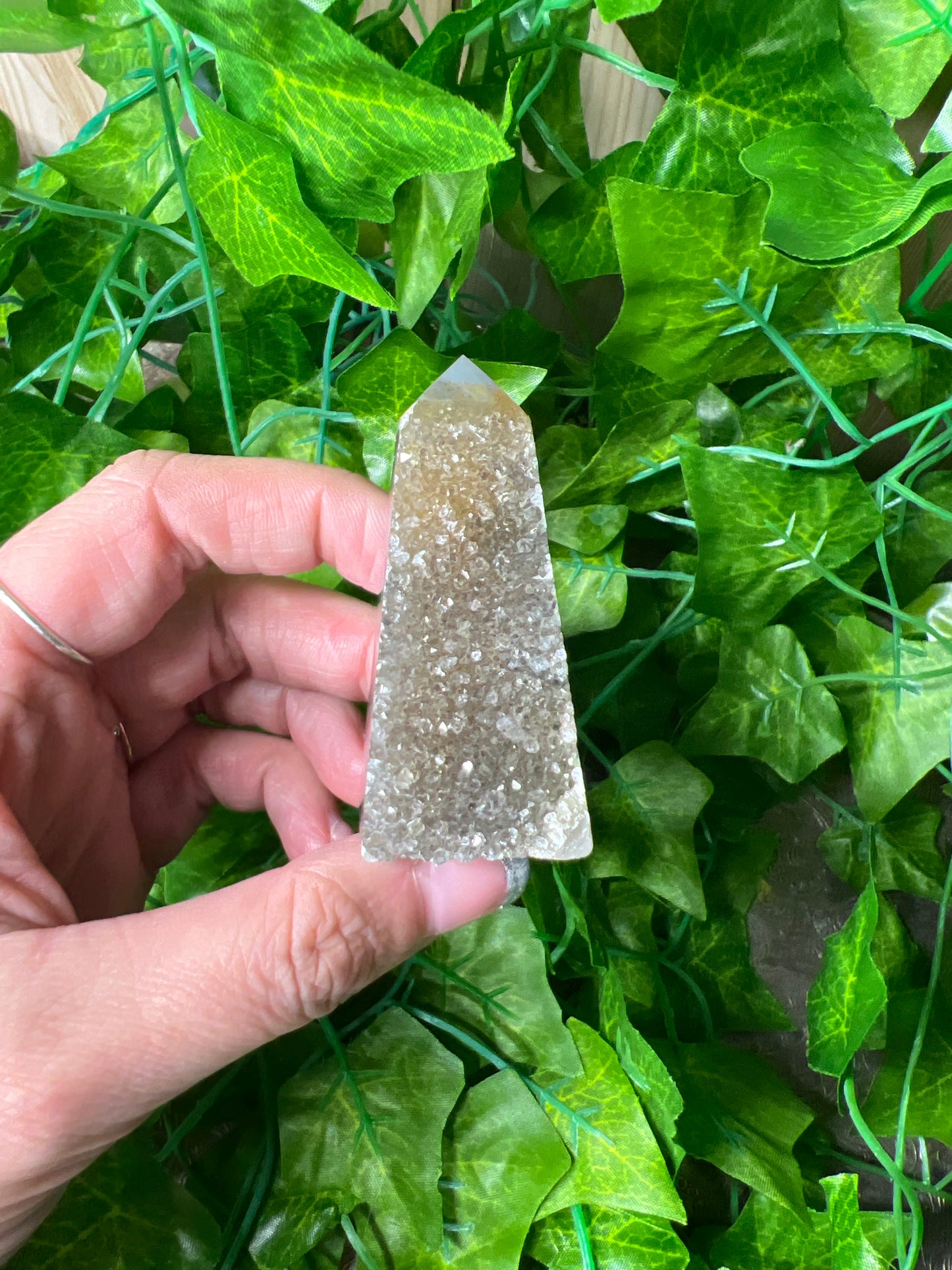 Brazilian Druzy Agate Obelisk (13B)