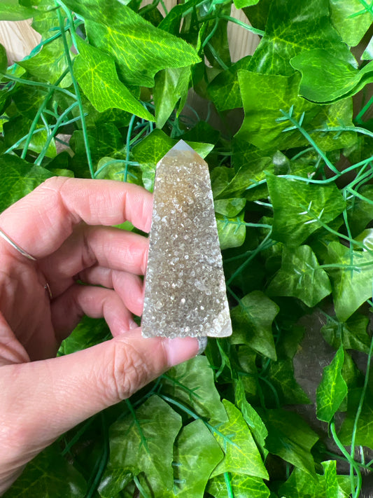 Brazilian Druzy Agate Obelisk (13B)