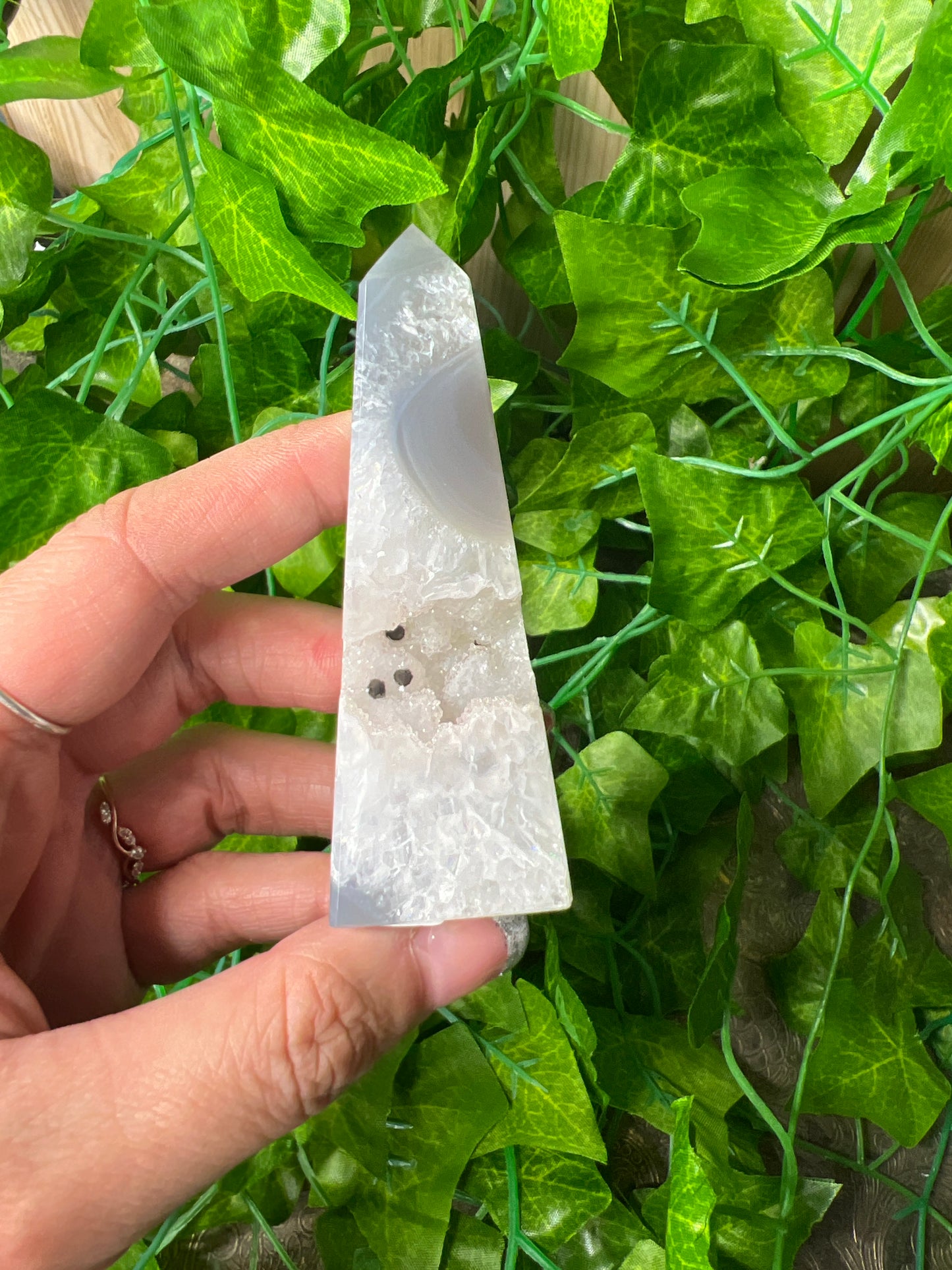 Brazilian Druzy Agate Obelisk (17A)