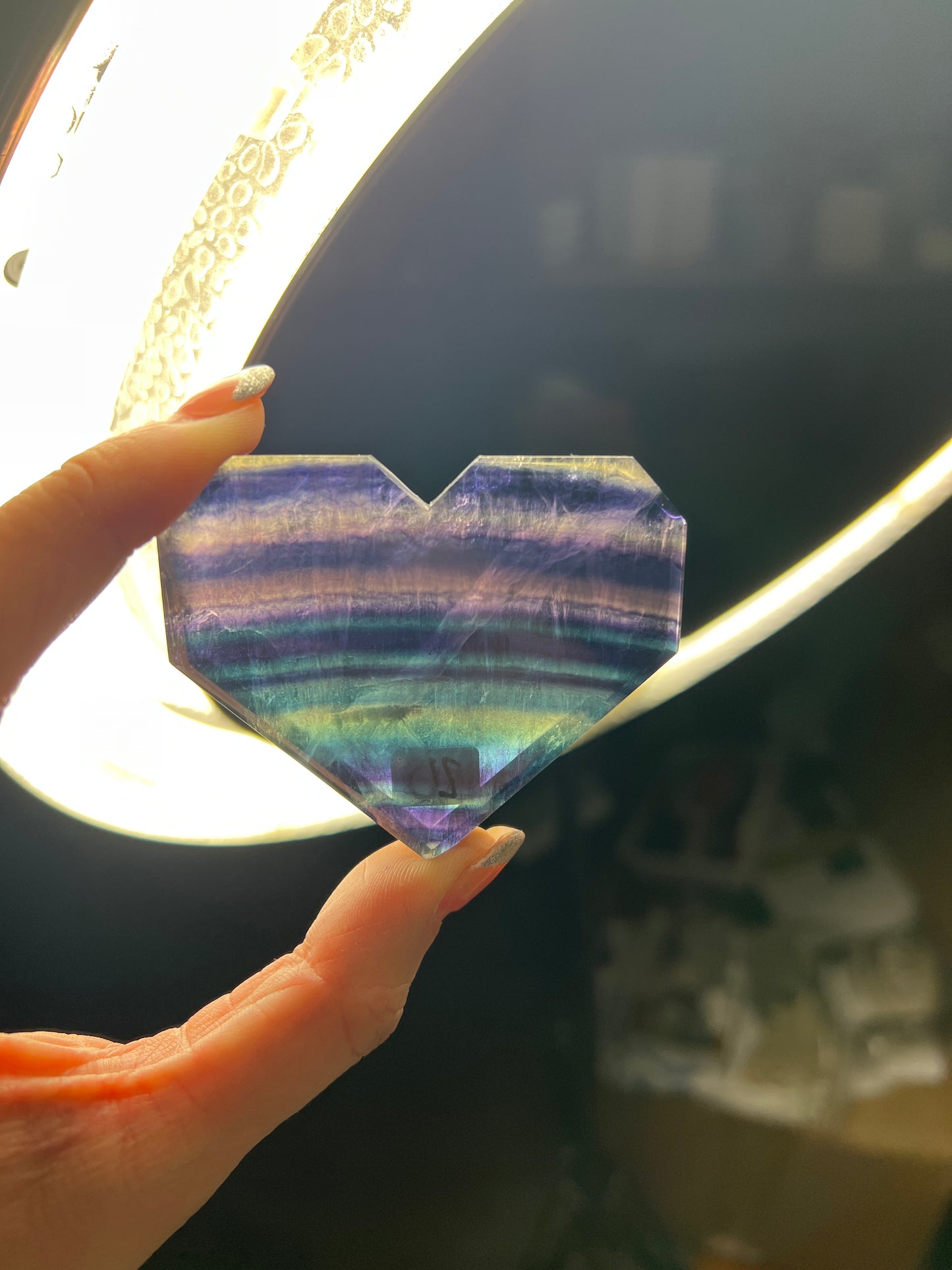 Rainbow Fluorite Heart