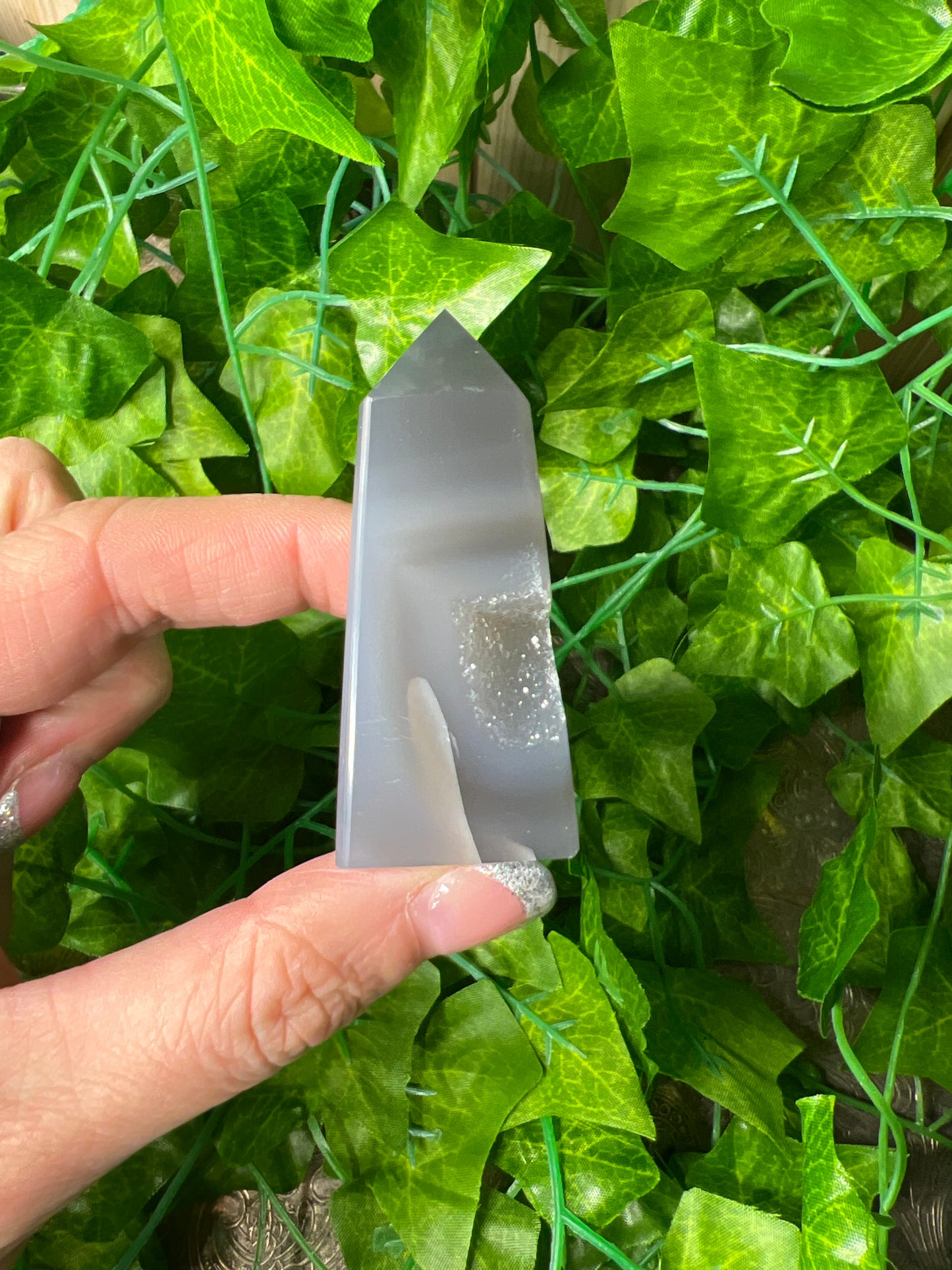 Brazilian Druzy Agate Obelisk (12B)