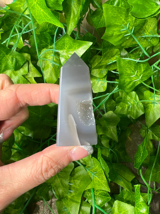 Brazilian Druzy Agate Obelisk (12B)