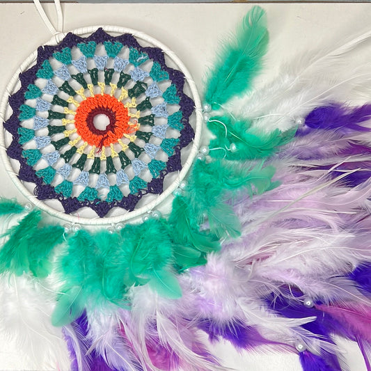 Large Knit Rainbow DreamCatcher