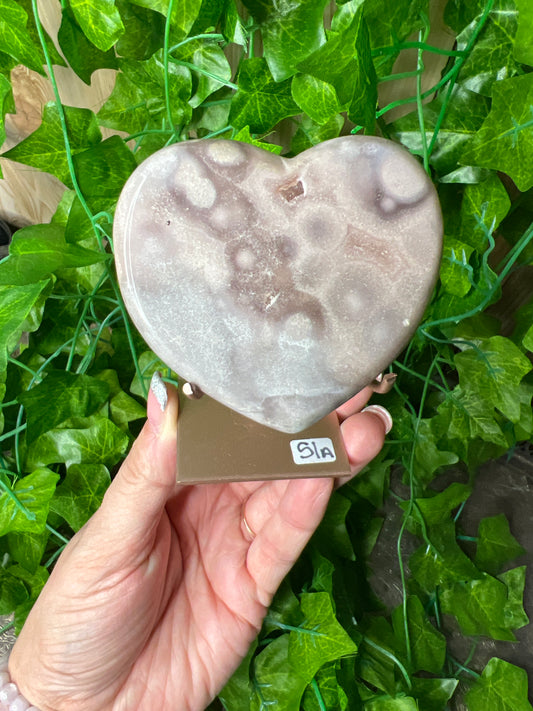 Pink Amethyst Heart on Stand (51A)