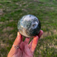 Dark & Moody Moss Agate Sphere | Natural Green Crystal Sphere